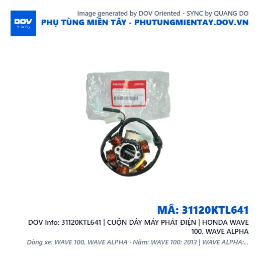 31120KTL641 | CUỘN DÂY MÁY PHÁT ĐIỆN | HONDA WAVE 100, WAVE ALPHA — 31120KTL641
