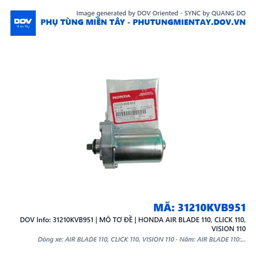31210KVB951 | MÔ TƠ ĐỀ | HONDA AIR BLADE 110, CLICK 110, VISION 110 — 31210KVB951