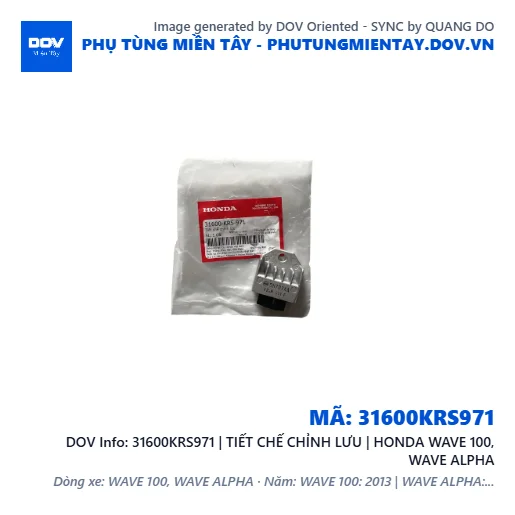 31600KRS971 | TIẾT CHẾ CHỈNH LƯU | HONDA WAVE 100, WAVE ALPHA — 31600KRS971