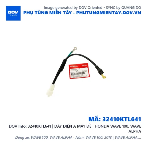 32410KTL641 | DÂY ĐIỆN A MÁY ĐỀ | HONDA WAVE 100, WAVE ALPHA — 32410KTL641