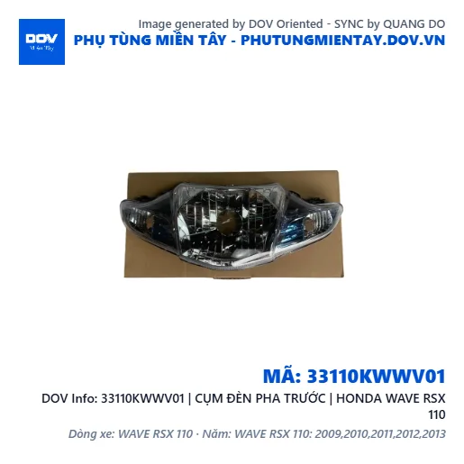 33110KWWV01 | CỤM ĐÈN PHA TRƯỚC | HONDA WAVE RSX 110 — 33110KWWV01