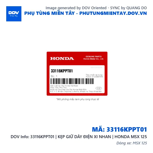 33116KPPT01 | KẸP GIỮ DÂY ĐIỆN XI NHAN | HONDA MSX 125 — 33116KPPT01