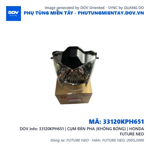 33120KPH651 | CỤM ĐÈN PHA (KHÔNG BÓNG) | HONDA FUTURE NEO — 33120KPH651