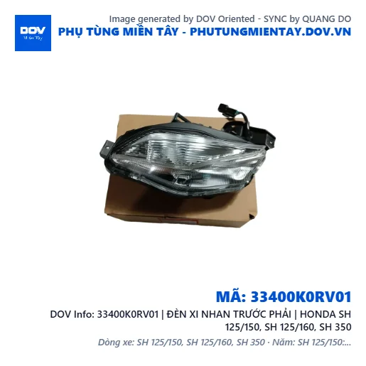 33400K0RV01 | ĐÈN XI NHAN TRƯỚC PHẢI | HONDA SH 125/150, SH 125/160, SH 350 — 33400K0RV01