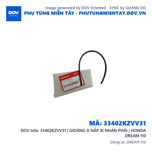 33402KZVV31 | GIOĂNG A NẮP XI NHAN PHẢI | HONDA DREAM 110 — 33402KZVV31