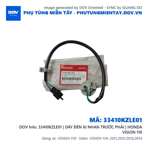 33410KZLE01 | DÂY ĐÈN XI NHAN TRƯỚC PHẢI | HONDA VISION 110 — 33410KZLE01