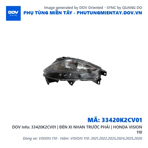 33420K2CV01 | ĐÈN XI NHAN TRƯỚC PHẢI | HONDA VISION 110 — 33420K2CV01