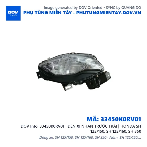 33450K0RV01 | ĐÈN XI NHAN TRƯỚC TRÁI | HONDA SH 125/150, SH 125/160, SH 350 — 33450K0RV01