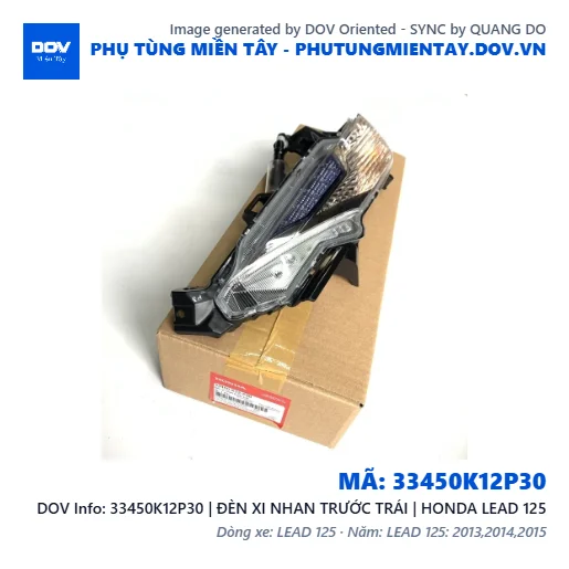 33450K12P30 | ĐÈN XI NHAN TRƯỚC TRÁI | HONDA LEAD 125 — 33450K12P30