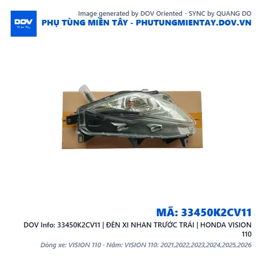 33450K2CV11 | ĐÈN XI NHAN TRƯỚC TRÁI | HONDA VISION 110 — 33450K2CV11