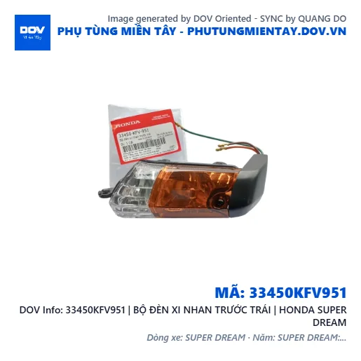 33450KFV951 | BỘ ĐÈN XI NHAN TRƯỚC TRÁI | HONDA SUPER DREAM — 33450KFV951