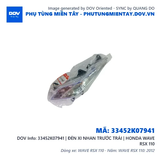 33452K07941 | ĐÈN XI NHAN TRƯỚC TRÁI | HONDA WAVE RSX 110 — 33452K07941