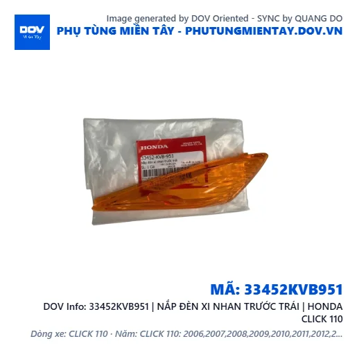 33452KVB951 | NẮP ĐÈN XI NHAN TRƯỚC TRÁI | HONDA CLICK 110 — 33452KVB951