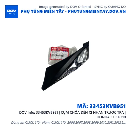 33453KVB951 | CỤM CHÓA ĐÈN XI NHAN TRƯỚC TRÁ | HONDA CLICK 110 — 33453KVB951
