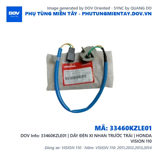 33460KZLE01 | DÂY ĐÈN XI NHAN TRƯỚC TRÁI | HONDA VISION 110 — 33460KZLE01