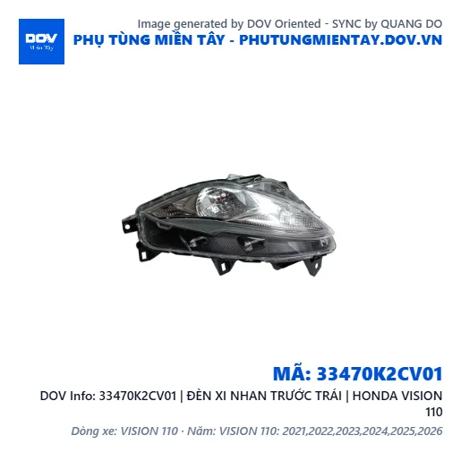 33470K2CV01 | ĐÈN XI NHAN TRƯỚC TRÁI | HONDA VISION 110 — 33470K2CV01