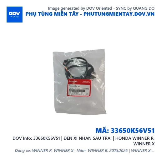 33650K56V51 | ĐÈN XI NHAN SAU TRÁI | HONDA WINNER R, WINNER X — 33650K56V51