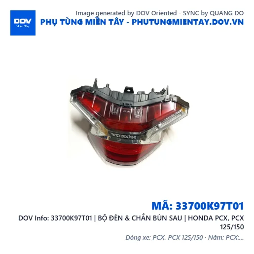 33700K97T01 | BỘ ĐÈN & CHẮN BÙN SAU | HONDA PCX, PCX 125/150 — 33700K97T01