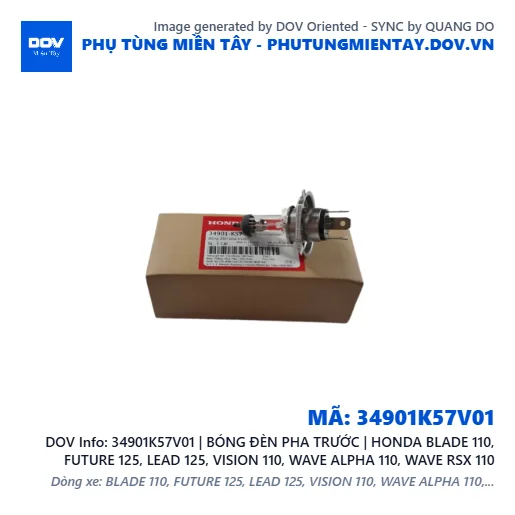34901K57V01 | BÓNG ĐÈN PHA TRƯỚC | HONDA BLADE 110, FUTURE 125, LEAD 125, VISION 110, WAVE ALPHA 110, WAVE RSX 110 — 34901K57V01