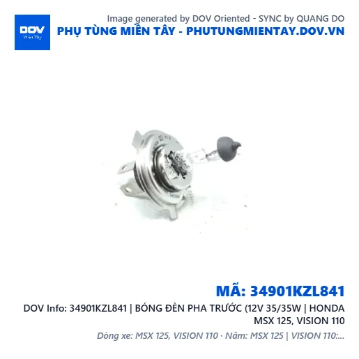 34901KZL841 | BÓNG ĐÈN PHA TRƯỚC (12V 35/35W | HONDA MSX 125, VISION 110 — 34901KZL841