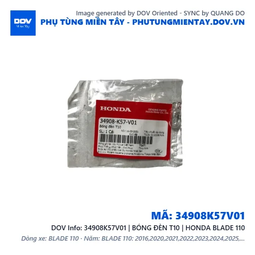 34908K57V01 | BÓNG ĐÈN T10 | HONDA BLADE 110 — 34908K57V01