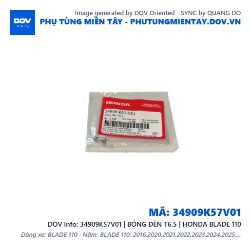 34909K57V01 | BÓNG ĐÈN T6.5 | HONDA BLADE 110 — 34909K57V01