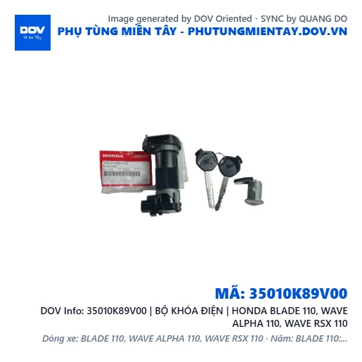 35010K89V00 | BỘ KHÓA ĐIỆN | HONDA BLADE 110, WAVE ALPHA 110, WAVE RSX 110 — 35010K89V00