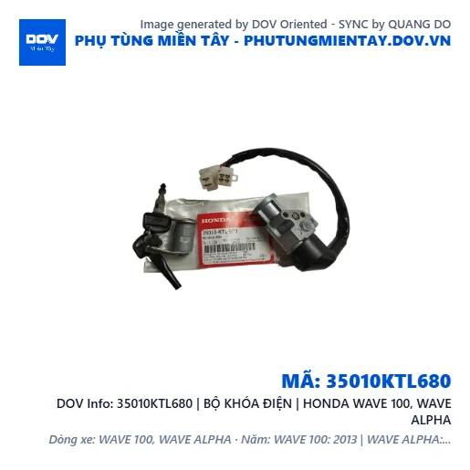 35010KTL680 | BỘ KHÓA ĐIỆN | HONDA WAVE 100, WAVE ALPHA — 35010KTL680