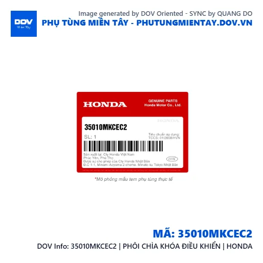 35010MKCEC2 | PHÔI CHÌA KHÓA ĐIỀU KHIỂN | HONDA  — 35010MKCEC2