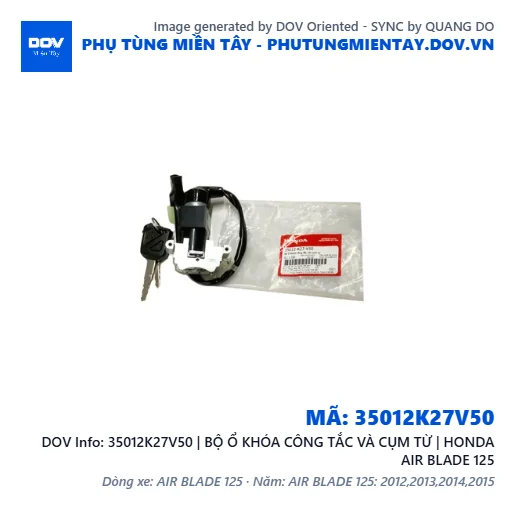 35012K27V50 | BỘ Ổ KHÓA CÔNG TẮC VÀ CỤM TỪ | HONDA AIR BLADE 125 — 35012K27V50