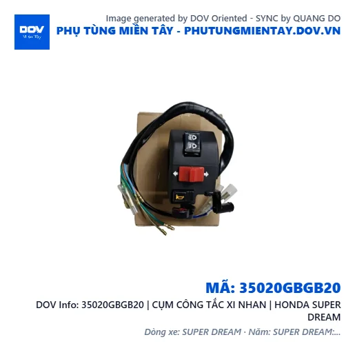 35020GBGB20 | CỤM CÔNG TẮC XI NHAN | HONDA SUPER DREAM — 35020GBGB20