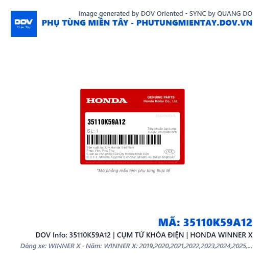35110K59A12 | CỤM TỪ KHÓA ĐIỆN | HONDA WINNER X — 35110K59A12