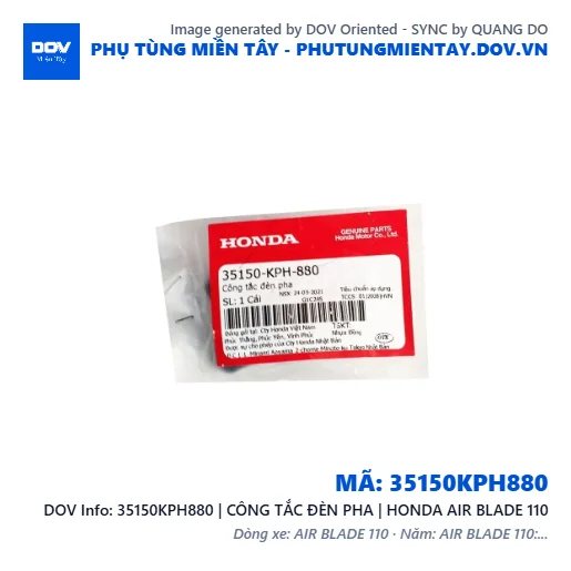 35150KPH880 | CÔNG TẮC ĐÈN PHA | HONDA AIR BLADE 110 — 35150KPH880
