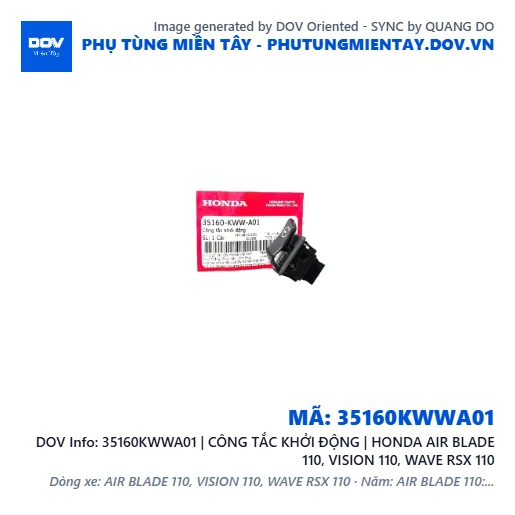 35160KWWA01 | CÔNG TẮC KHỞI ĐỘNG | HONDA AIR BLADE 110, VISION 110, WAVE RSX 110 — 35160KWWA01