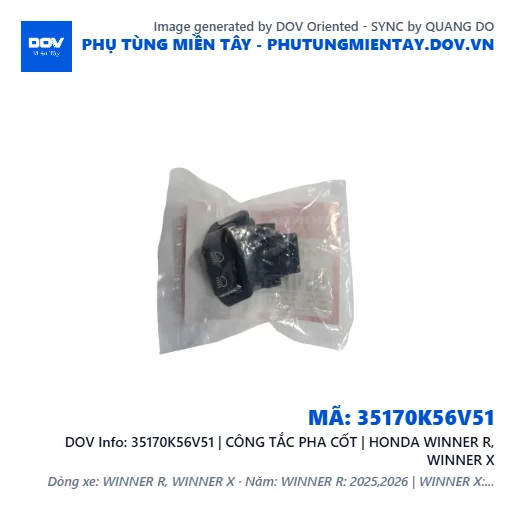 35170K56V51 | CÔNG TẮC PHA CỐT | HONDA WINNER R, WINNER X — 35170K56V51