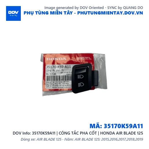 35170K59A11 | CÔNG TẮC PHA CỐT | HONDA AIR BLADE 125 — 35170K59A11