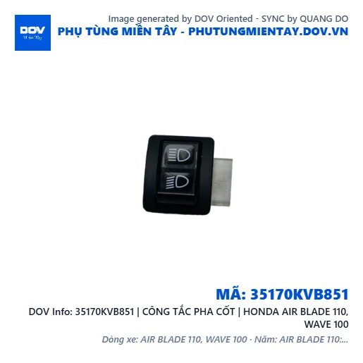 35170KVB851 | CÔNG TẮC PHA CỐT | HONDA AIR BLADE 110, WAVE 100 — 35170KVB851
