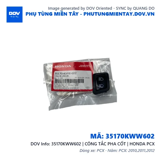 35170KWW602 | CÔNG TẮC PHA CỐT | HONDA PCX — 35170KWW602