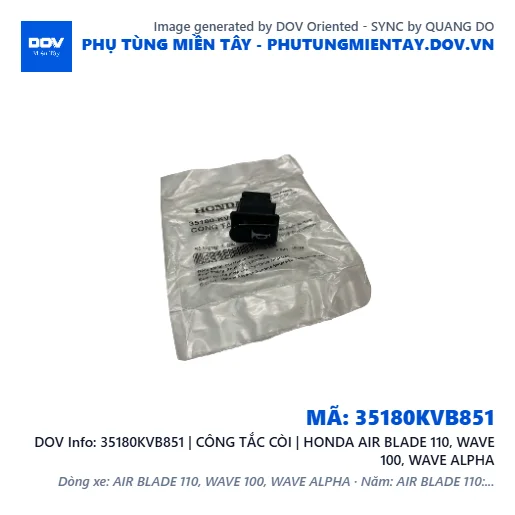 35180KVB851 | CÔNG TẮC CÒI | HONDA AIR BLADE 110, WAVE 100, WAVE ALPHA — 35180KVB851