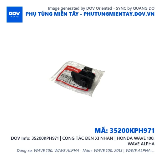 35200KPH971 | CÔNG TẮC ĐÈN XI NHAN | HONDA WAVE 100, WAVE ALPHA — 35200KPH971