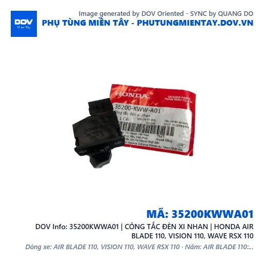 35200KWWA01 | CÔNG TẮC ĐÈN XI NHAN | HONDA AIR BLADE 110, VISION 110, WAVE RSX 110 — 35200KWWA01