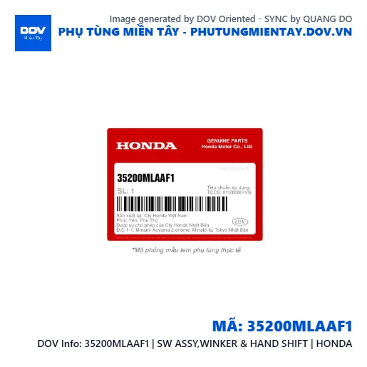 35200MLAAF1 | SW ASSY,WINKER & HAND SHIFT | HONDA — 35200MLAAF1