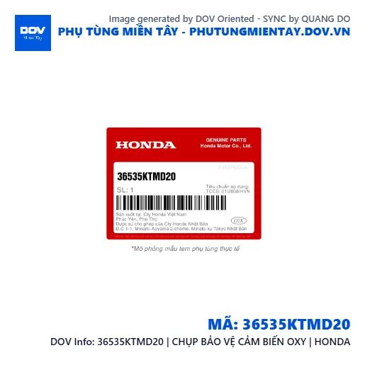 36535KTMD20 | CHỤP BẢO VỆ CẢM BIẾN OXY | HONDA — 36535KTMD20