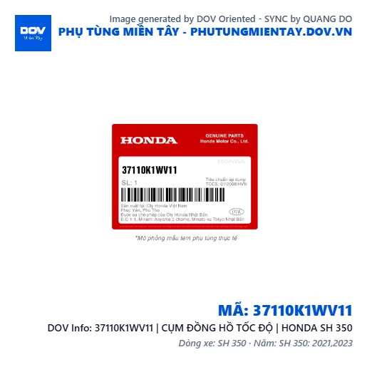 37110K1WV11 | CỤM ĐỒNG HỒ TỐC ĐỘ | HONDA SH 350 — 37110K1WV11