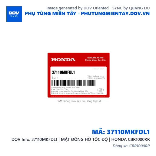 37110MKFDL1 | MẶT ĐỒNG HỒ TỐC ĐỘ | HONDA CBR1000RR — 37110MKFDL1
