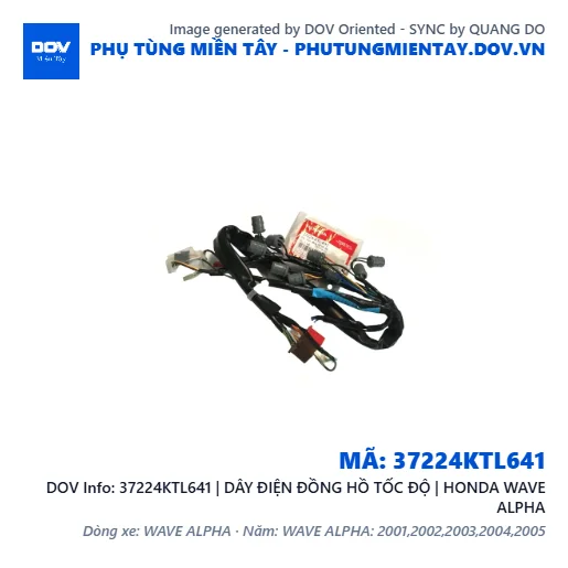 37224KTL641 | DÂY ĐIỆN ĐỒNG HỒ TỐC ĐỘ | HONDA WAVE ALPHA — 37224KTL641