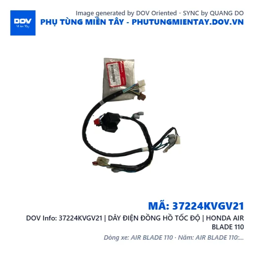 37224KVGV21 | DÂY ĐIỆN ĐỒNG HỒ TỐC ĐỘ | HONDA AIR BLADE 110 — 37224KVGV21