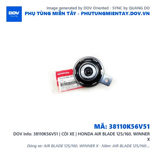 38110K56V51 | CÒI XE | HONDA AIR BLADE 125/160, WINNER X — 38110K56V51