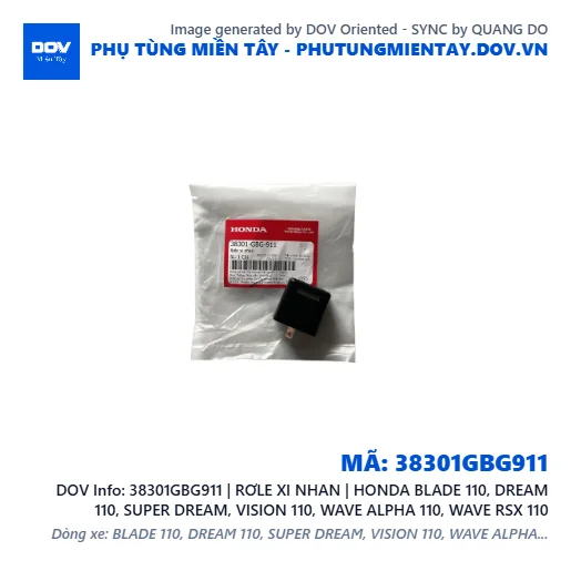 38301GBG911 | RƠLE XI NHAN | HONDA BLADE 110, DREAM 110, SUPER DREAM, VISION 110, WAVE ALPHA 110, WAVE RSX 110 — 38301GBG911