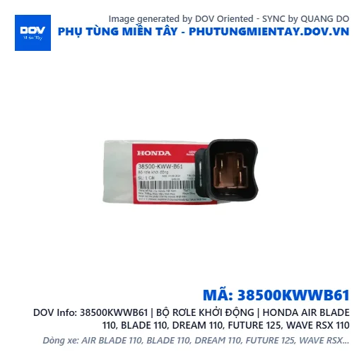 38500KWWB61 | BỘ RƠLE KHỞI ĐỘNG | HONDA AIR BLADE 110, BLADE 110, DREAM 110, FUTURE 125, WAVE RSX 110 — 38500KWWB61